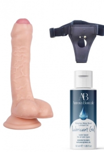 Belden Ba�lamal� Kayganla�t�r�c� Set Noctis 18cm Realistik Dildo No:100